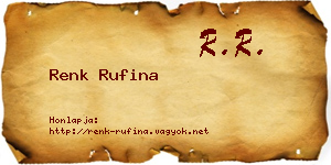 Renk Rufina névjegykártya